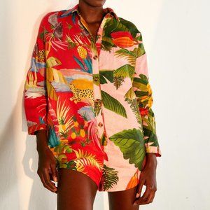 FARM Rio Mixed Prints Romper (L) - NWT